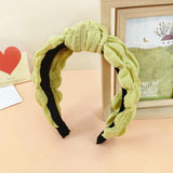 Solid Bubble Fold Fabric Knotted Headband for Women Girls Makeup Headdress