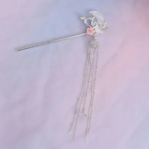 Vintage Chinese Wedding Hair Sticks with Tassel Pearl Beads