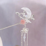 Vintage Chinese Wedding Hair Sticks with Tassel Pearl Beads
