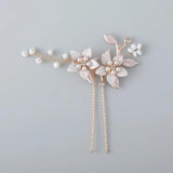 Crystal Rhinestone Flower Leaf Bridal Hairband Wedding Headband
