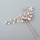 Crystal Rhinestone Flower Leaf Bridal Hairband Wedding Headband