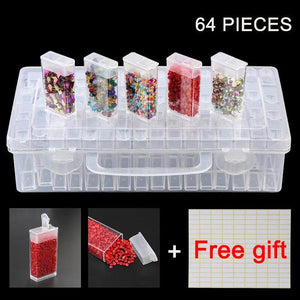 Plastic Storage Box for Diamond Painting with Bottles Holder Jewelry Case