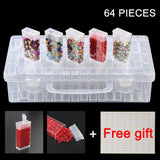 Plastic Storage Box for Diamond Painting with Bottles Holder Jewelry Case