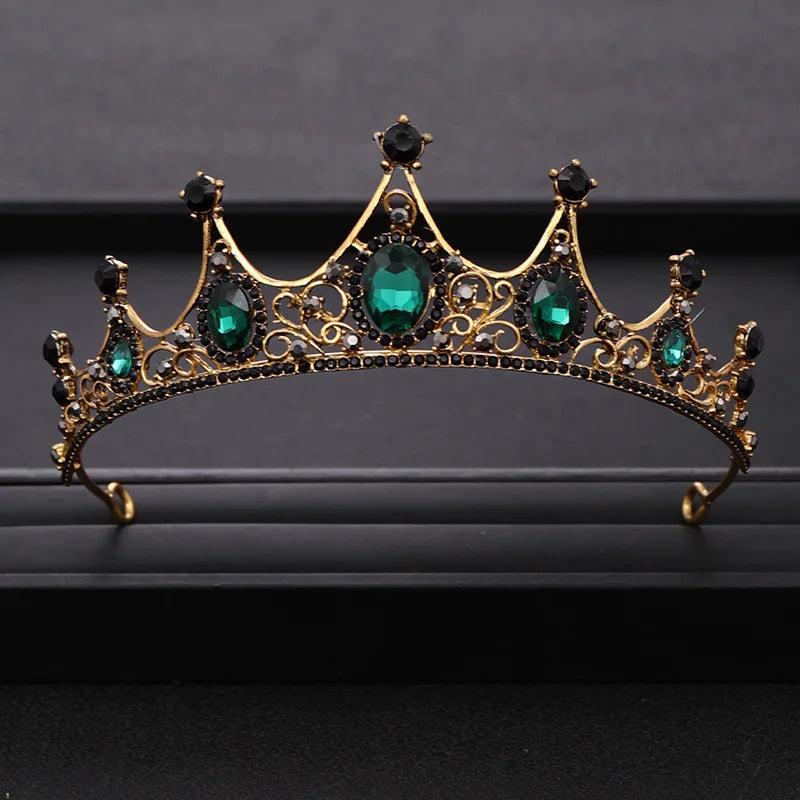 Baroque Rhinestone Crystal Crown Bridal Tiara