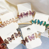 Crystal Butterfly Spring Clip Girl Fairy Beauty Back Head Top Clip Hair Accessor