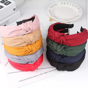 Solid Knot Hair Hoop For Women Cotton Fabric Cross Hair Accessories