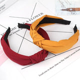 Solid Knot Hair Hoop For Women Cotton Fabric Cross Hair Accessories