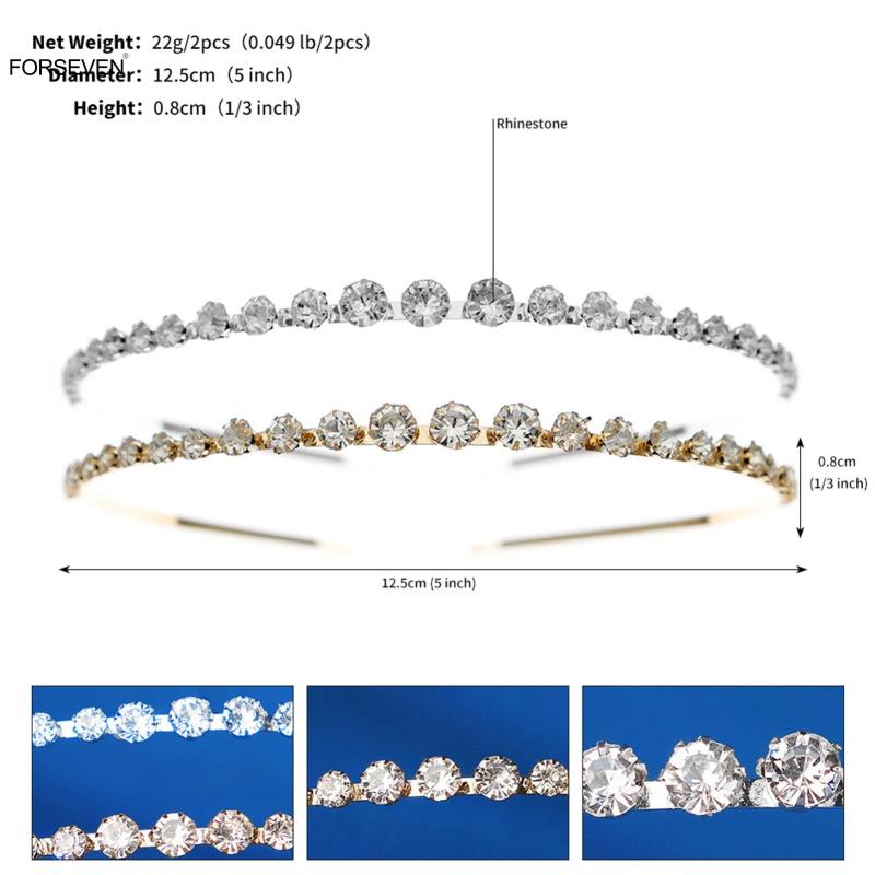 Rhinestone Headband Tiara Crystal Hair Hoop for Women Bride Wedding