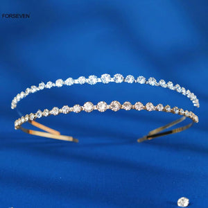 Rhinestone Headband Tiara Crystal Hair Hoop for Women Bride Wedding
