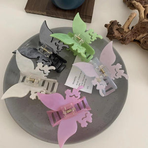 Hollow Butterfly Acetate Hairpin Double Horsetail Clip
