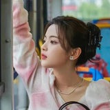 Hollow Butterfly Acetate Hairpin Double Horsetail Clip