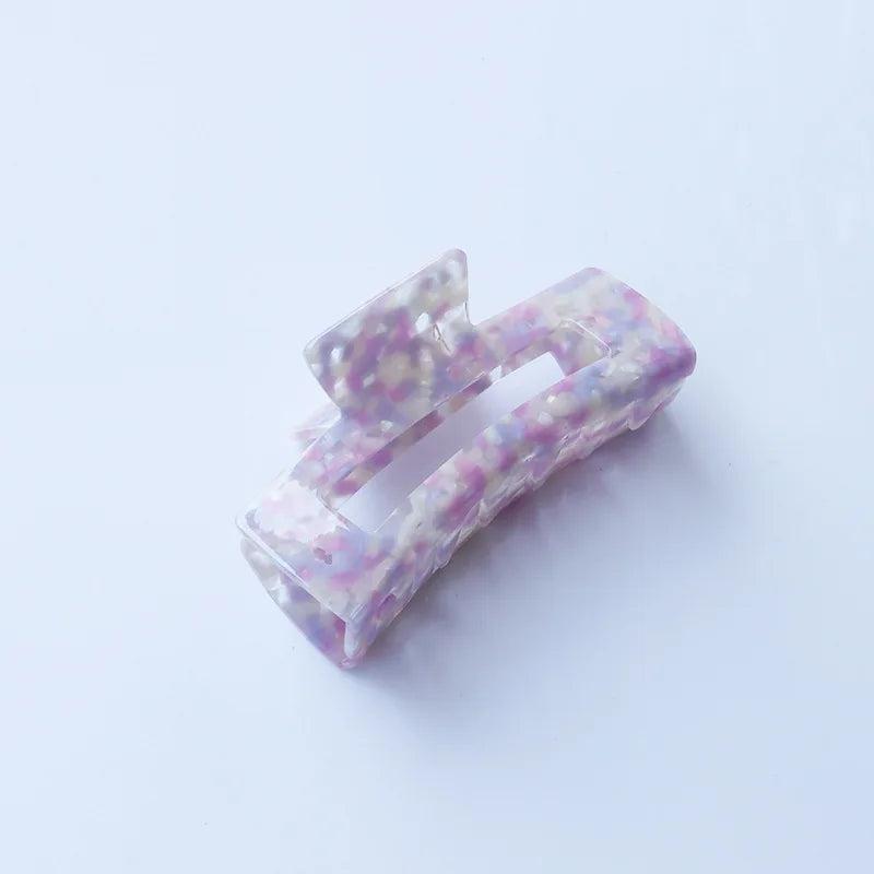 Floral Acrylic Hair Claw Clip Hollow Square Design Large Shark Clip