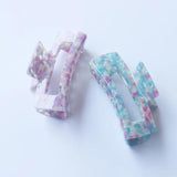 Floral Acrylic Hair Claw Clip Hollow Square Design Large Shark Clip