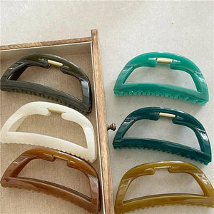 French Hollow Crescent Jelly Texture Acrylic Hair Clip Claw