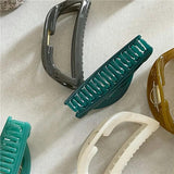 French Hollow Crescent Jelly Texture Acrylic Hair Clip Claw
