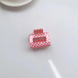 Korea Retro Checkerboard Acrylic Hair Clips