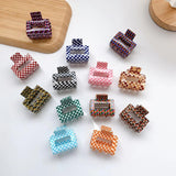 Korea Retro Checkerboard Acrylic Hair Clips
