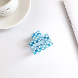 Korea Retro Checkerboard Acrylic Hair Clips