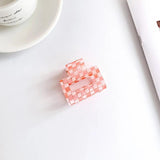 Korea Retro Checkerboard Acrylic Hair Clips