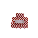 Korea Retro Checkerboard Acrylic Hair Clips