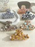 Vintage Flower Rhinestone Hair Claw Clip for Women