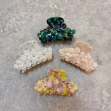 Vintage Flower Rhinestone Hair Claw Clip for Women