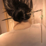Chinese Style Sword Shape Hairpin Hanfu Coiled Hairpin Long Tassel
