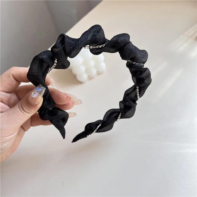 French Fancy Pearl Hairband Rhinestones Headband for Girls