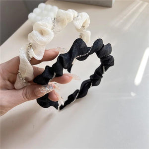 French Fancy Pearl Hairband Rhinestones Headband for Girls