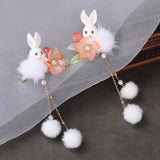 2pcs Rabbit Hair Clips Chinese Hanfu Hair Accessories