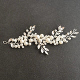 Silver Crystal Rhinestones Pearls Bridal Hair Vine Bridal Headband