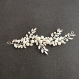 Silver Crystal Rhinestones Pearls Bridal Hair Vine Bridal Headband