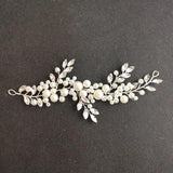 Silver Crystal Rhinestones Pearls Bridal Hair Vine Bridal Headband