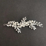 Silver Crystal Rhinestones Pearls Bridal Hair Vine Bridal Headband