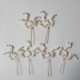 Opal Crystal Bridal Hair Pin Set