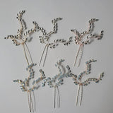 Opal Crystal Bridal Hair Pin Set