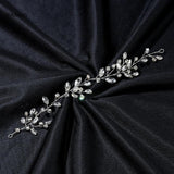 Boho Wedding Headband Rhinestone Leaf Bride Hair Vines Clip