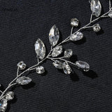 Boho Wedding Headband Rhinestone Leaf Bride Hair Vines Clip
