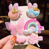 Women Flowers Hair Clips Headwear Rainbow Lollipop Hairpins Barrettes