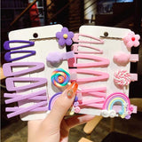 Women Flowers Hair Clips Headwear Rainbow Lollipop Hairpins Barrettes