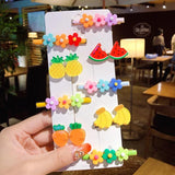 Women Flowers Hair Clips Headwear Rainbow Lollipop Hairpins Barrettes