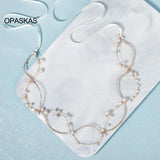 Golden Pearl Rhinestone Headband Wedding Hair Accessory