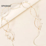 Golden Pearl Rhinestone Headband Wedding Hair Accessory