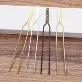 10pcs/lot 15*132mm Hair Fork Blank Metal DIY Hair Accessories For Women