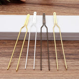 10pcs/lot 15*132mm Hair Fork Blank Metal DIY Hair Accessories For Women