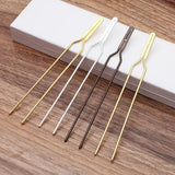 10pcs/lot 15*132mm Hair Fork Blank Metal DIY Hair Accessories For Women