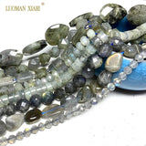 Labradorite Faceted Natural Stone Beads for DIY Bracelet