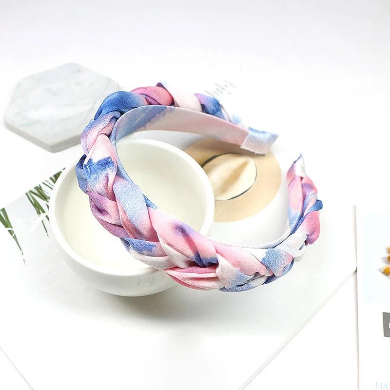 Gradient Braid Hairband Women Knot Headband Vintage Twist Hair Accessories