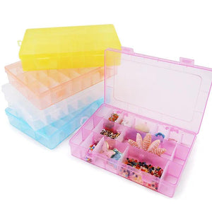 Adjustable Jewelry Container Box Case 24 Slots Plastic Storage Beads Earrings