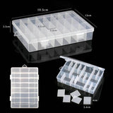 Adjustable Jewelry Container Box Case 24 Slots Plastic Storage Beads Earrings